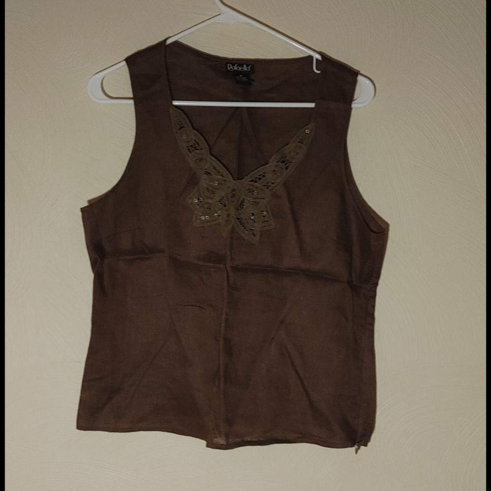 Brown Linen Tank